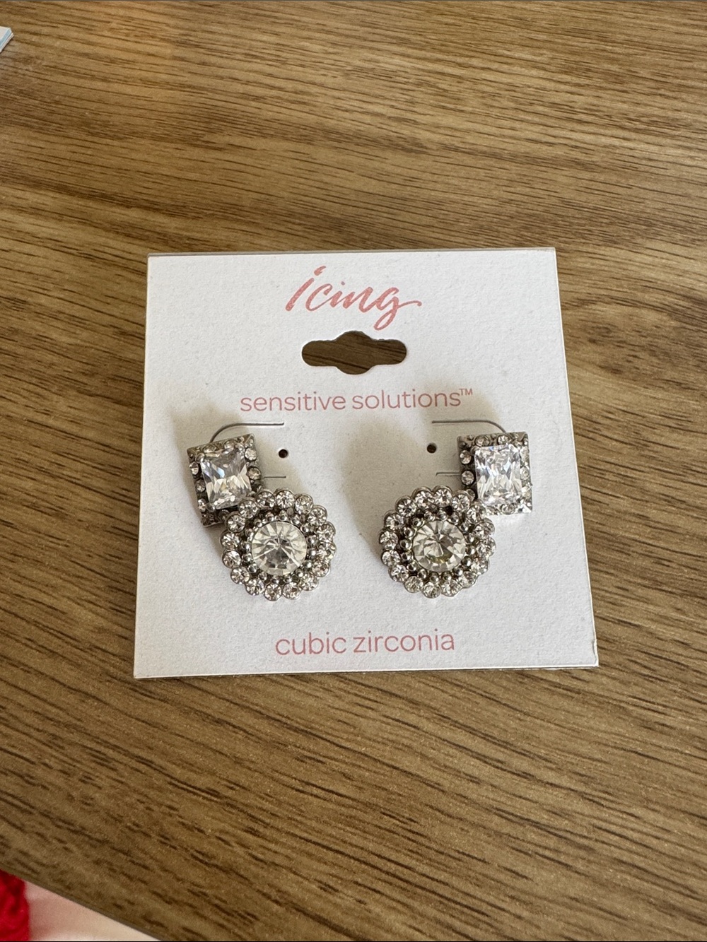 Icing Silver-Tone Cubic Zirconia Halo Drop Earrings